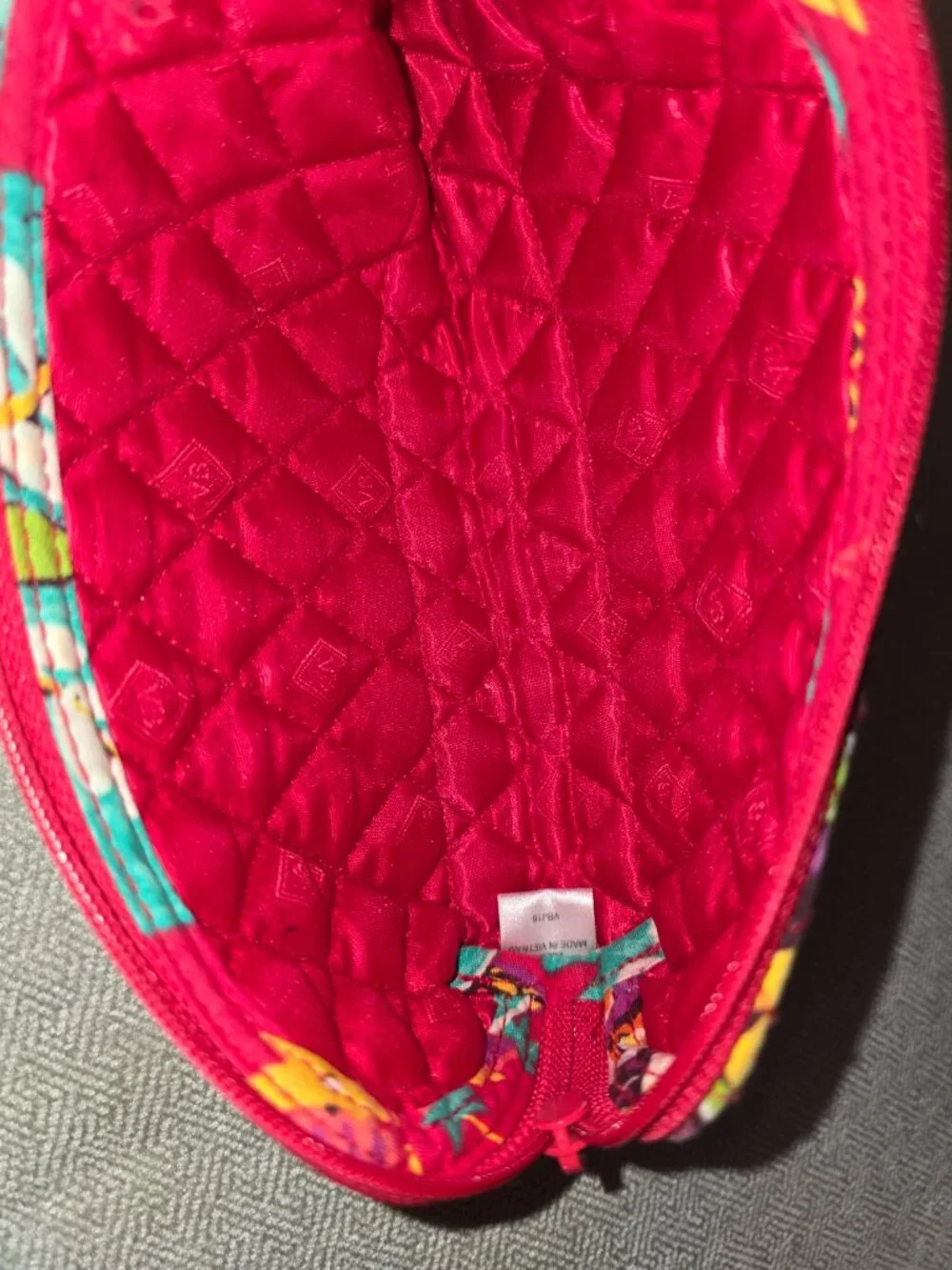 Vera Bradley Zip Pouch Makeup Organizer Pencil Case Travel Accessory Rumba